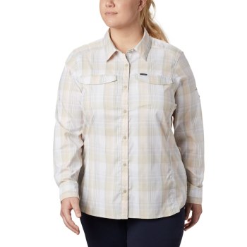 Dámské Košile Columbia Silver Ridge Lite Plaid Long Sleeve Plus Size Hnědožlutý Viacfarebný HXDSKM35